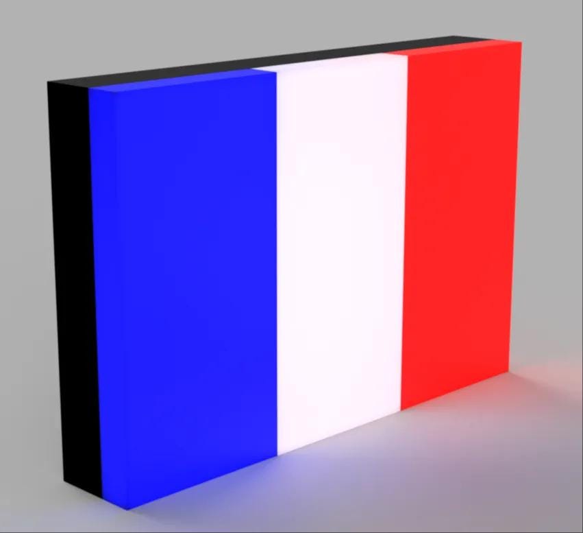 Flagge Frankreich LED Lampe - Leuchtbox