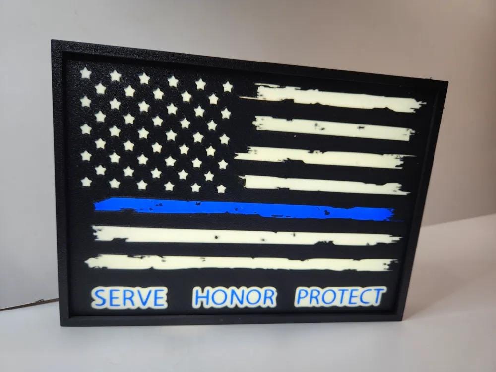 Flagge USA Serve Honor Protect LED Lampe - Leuchtbox