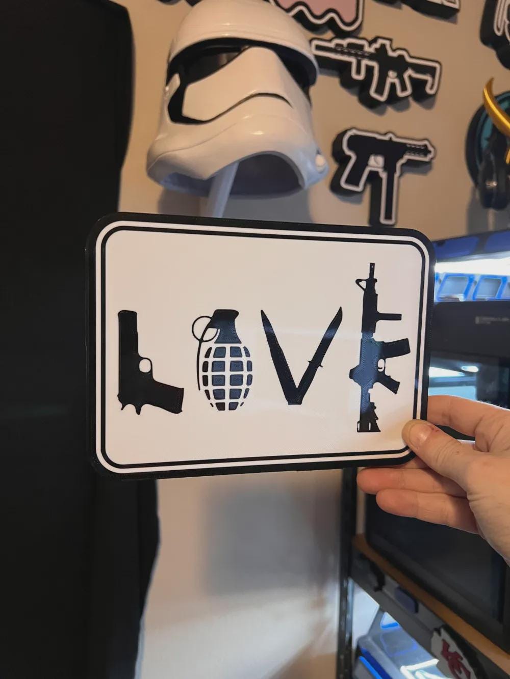 Waffe Air Soft LOVE LED Lampe - Leuchtbox