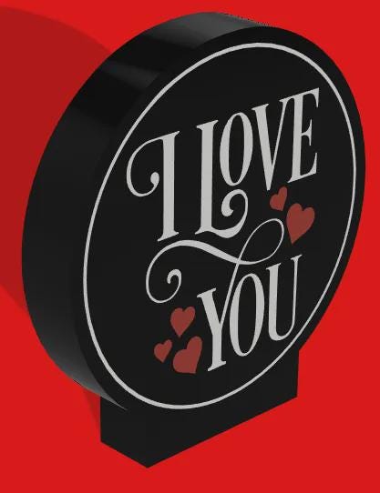 Valentinstag I Love You LED Lampe - Leuchtbox