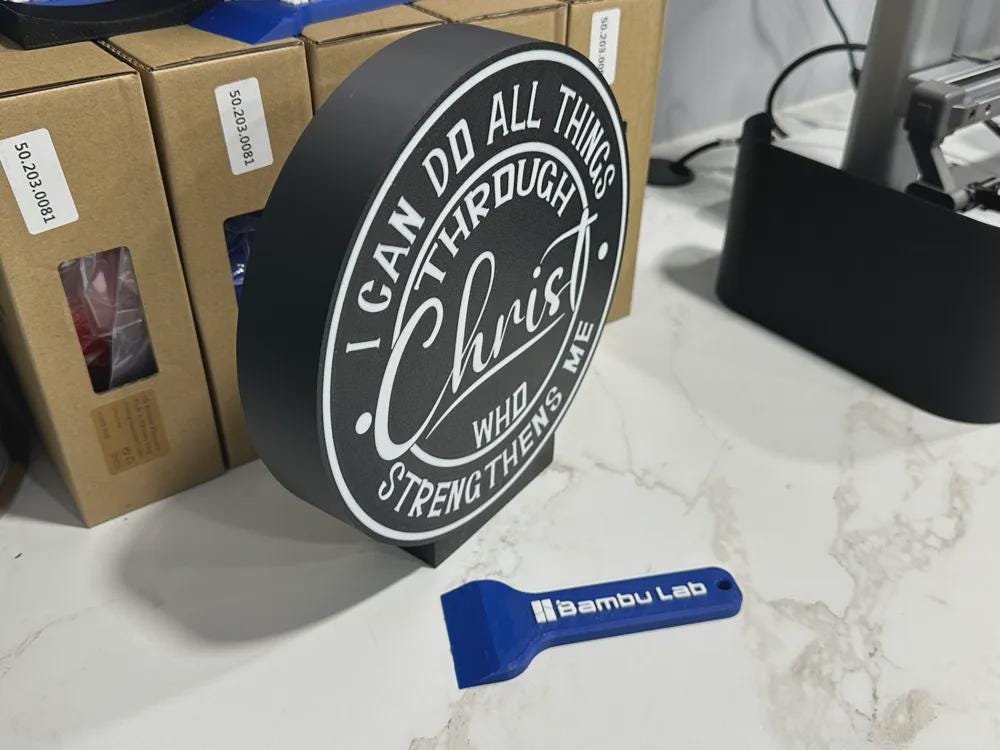 Glaube Jesus I Can Do All Things Through Christ LED Lampe - Leuchtbox