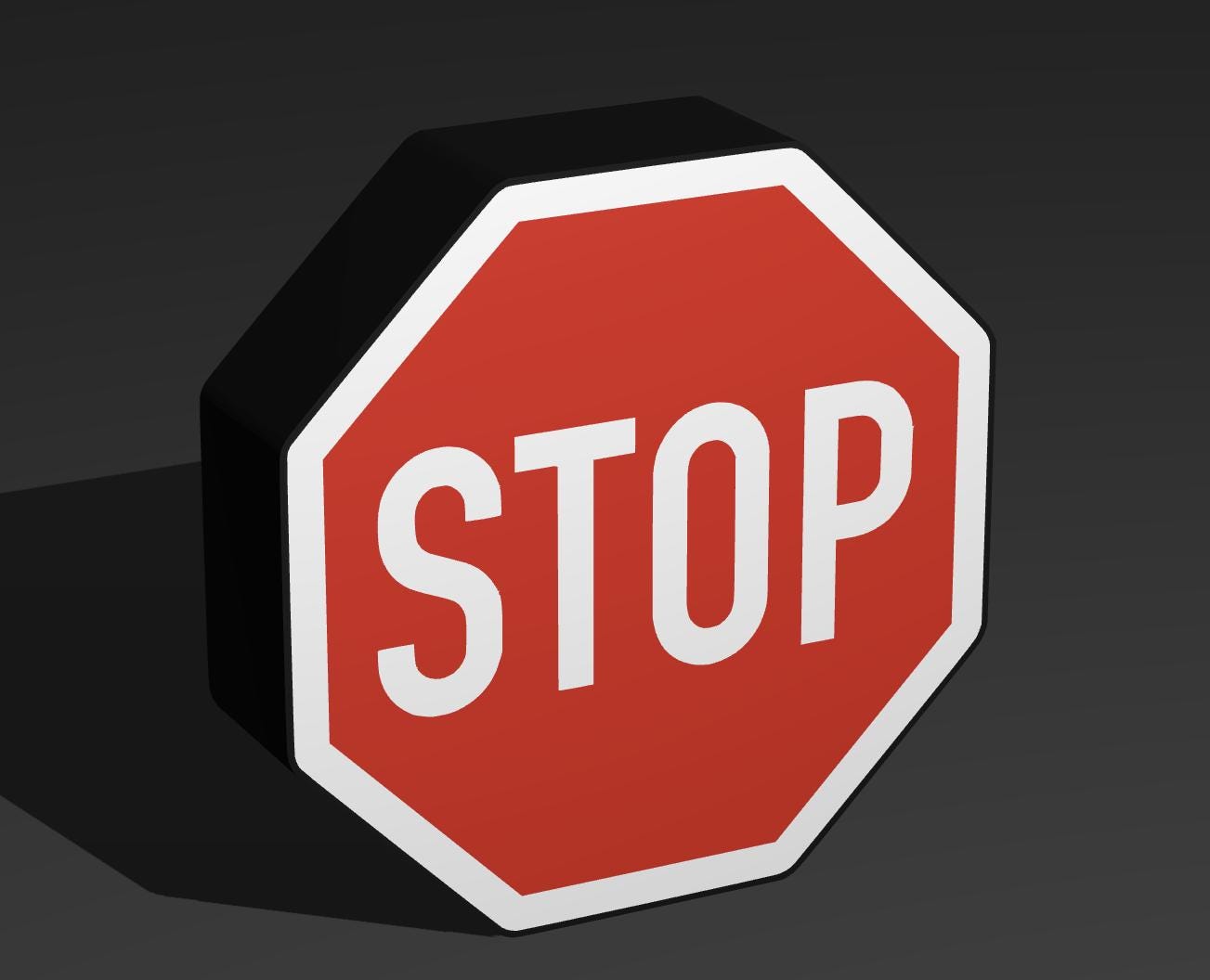 Stoppschild - Verkehrszeichen / Verkehrsschild / Warnzeichen Auto LED Lampe - Leuchtbox