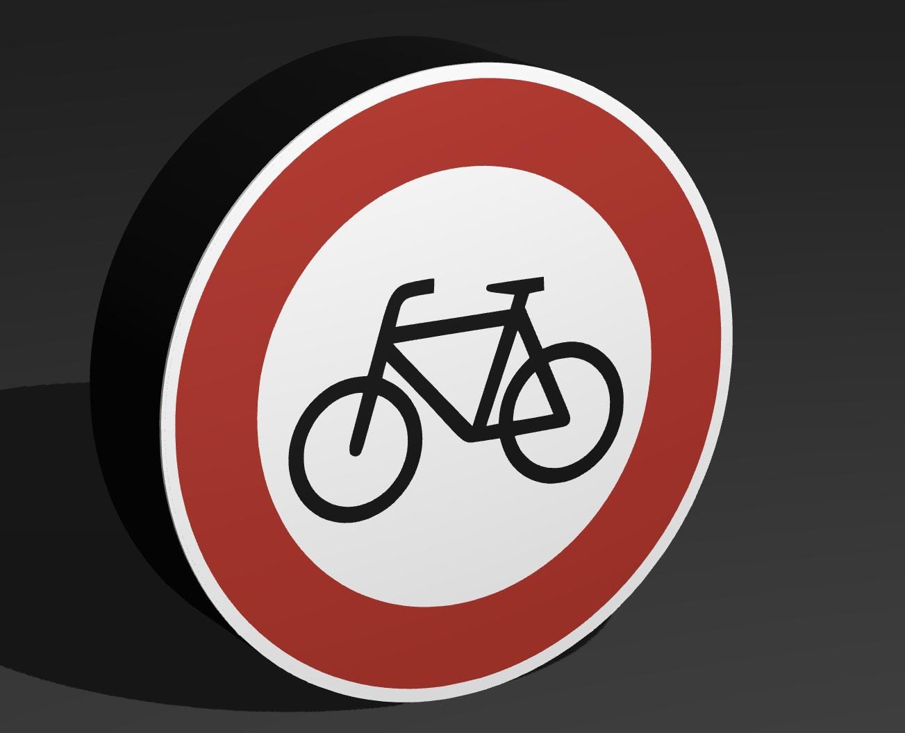 Verbot für Radverkehr - Verkehrszeichen / Verkehrsschild / Warnzeichen Auto LED Lampe - Leuchtbox