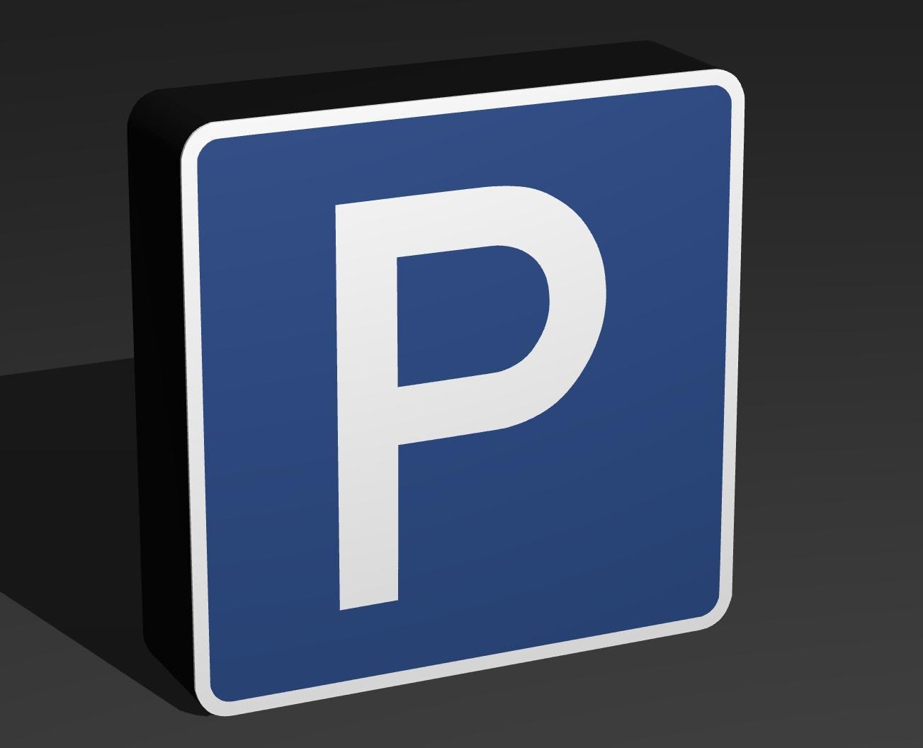 Parken - Verkehrszeichen / Verkehrsschild / Warnzeichen Auto LED Lampe - Leuchtbox