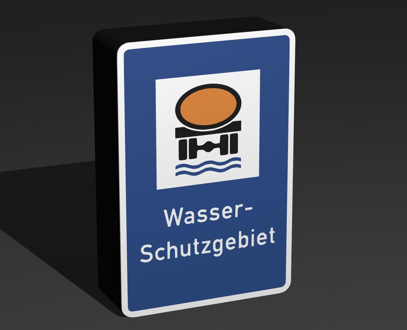 Wasserschutzgebiet - Verkehrszeichen / Verkehrsschild / Warnzeichen Auto LED Lampe - Leuchtbox