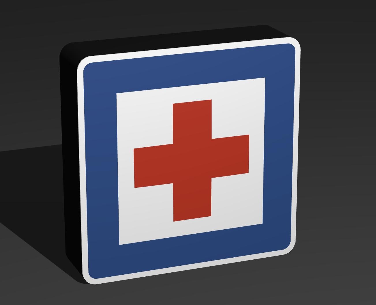 Erste Hilfe - Verkehrszeichen / Verkehrsschild / Warnzeichen Auto LED Lampe - Leuchtbox