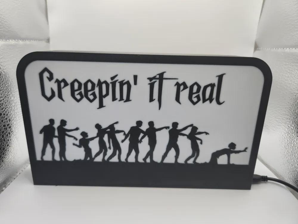 Halloween Creepin it Real LED Lampe - Leuchtbox