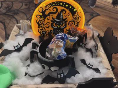 Halloween Gruselige Eule LED Lampe - Leuchtbox