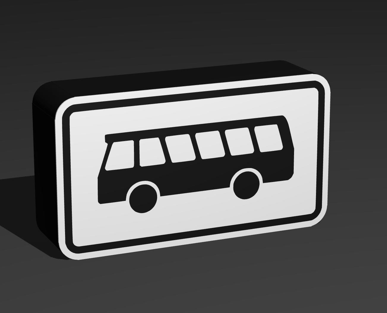 Bus - Verkehrszeichen / Verkehrsschild / Warnzeichen Auto LED Lampe - Leuchtbox