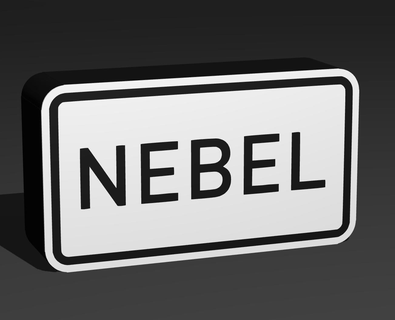 Nebel - Verkehrszeichen / Verkehrsschild / Warnzeichen Auto LED Lampe - Leuchtbox