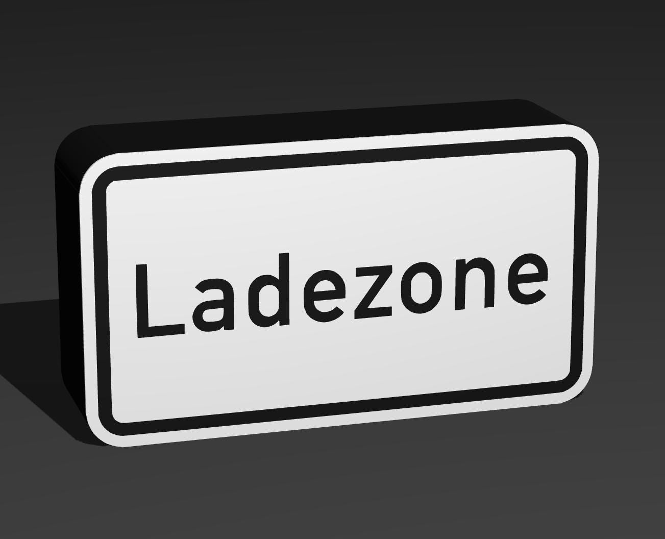 Ladezone - Verkehrszeichen / Verkehrsschild / Warnzeichen Auto LED Lampe - Leuchtbox