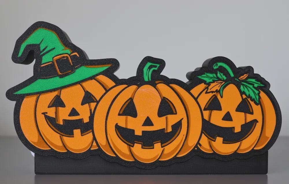 Halloween 3 Kürbisse Lampe