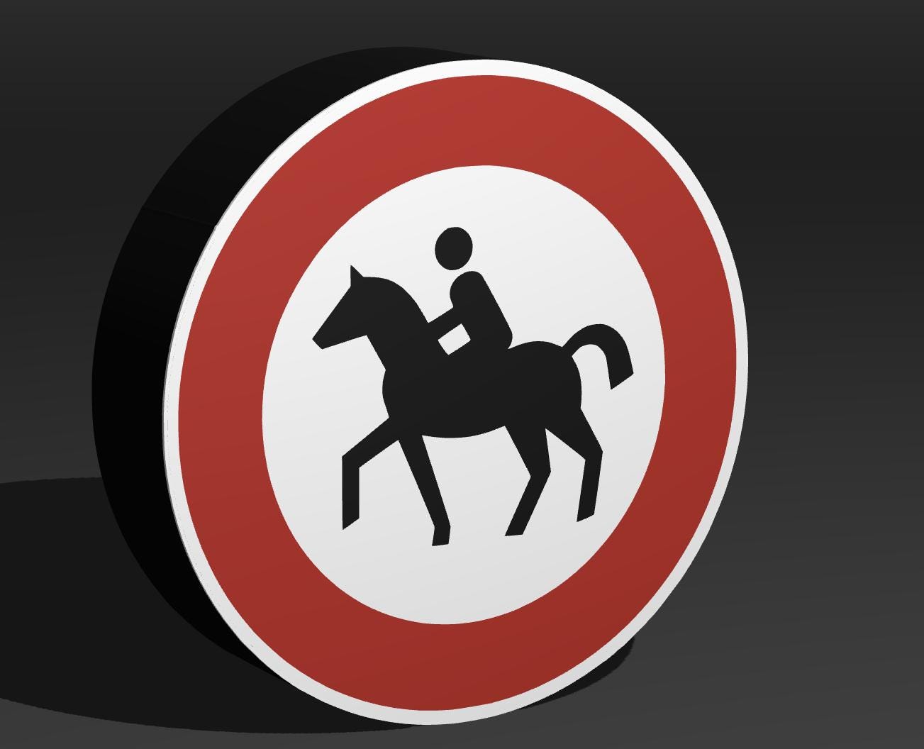 Verbot für Reiter - Verkehrszeichen / Verkehrsschild / Warnzeichen Auto LED Lampe - Leuchtbox