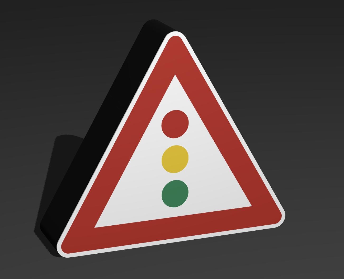 Ampel - Verkehrszeichen / Verkehrsschild / Warnzeichen Auto LED Lampe - Leuchtbox