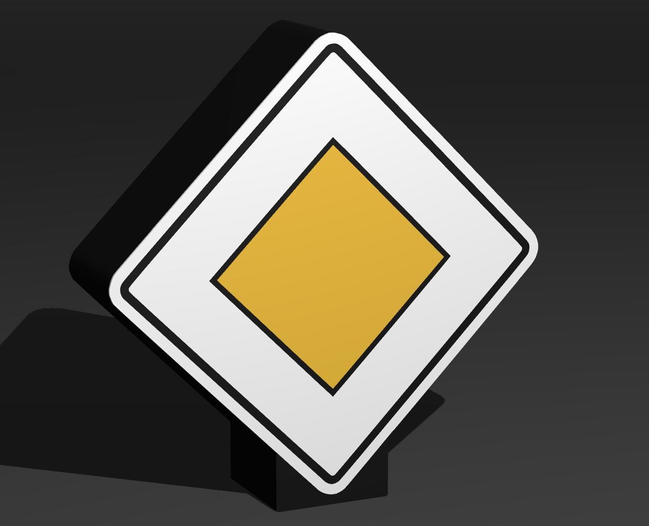 Vorfahrtsstraße - Verkehrszeichen / Verkehrsschild / Warnzeichen Auto LED Lampe - Leuchtbox