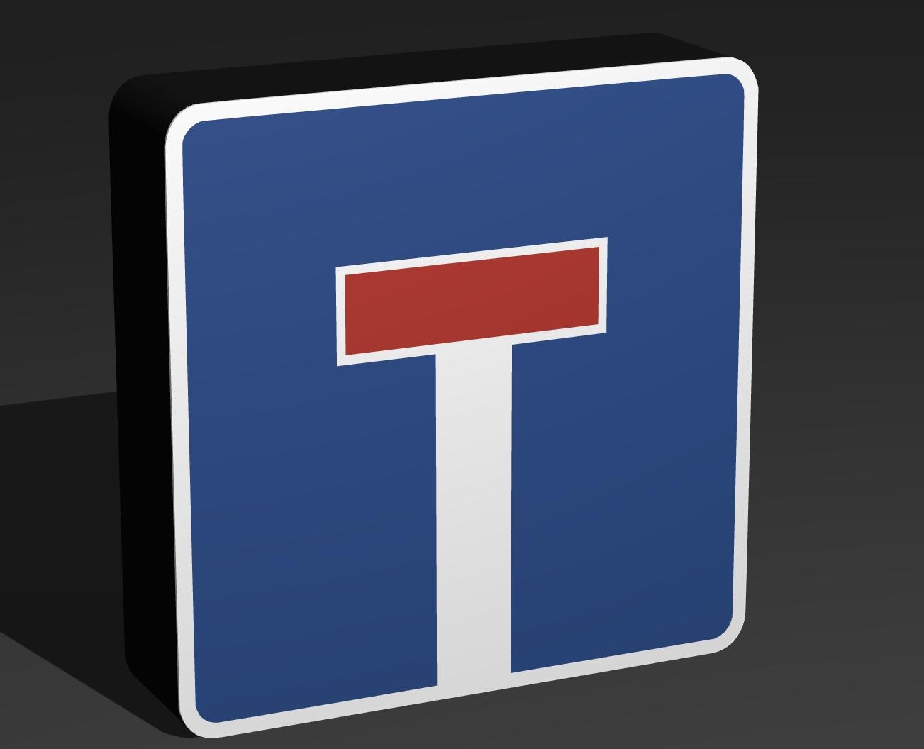 Sackgasse - Verkehrszeichen / Verkehrsschild / Warnzeichen Auto LED Lampe - Leuchtbox