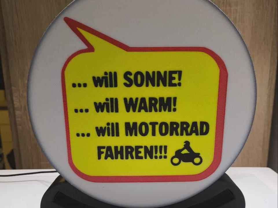Motorrad Moped Will Sonne Will Warm Lampe