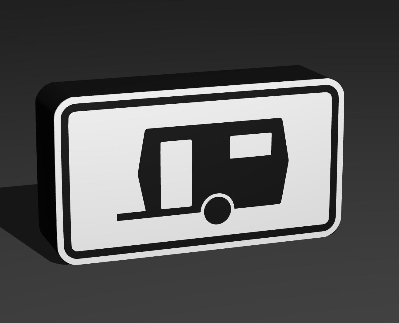 Wohnwagen - Verkehrszeichen / Verkehrsschild / Warnzeichen Auto LED Lampe - Leuchtbox