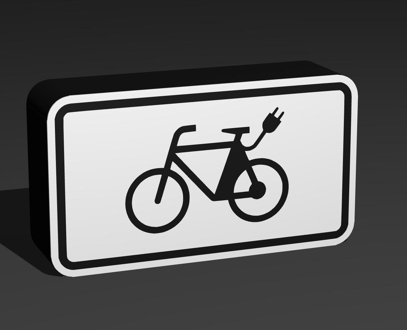 E-Bike - Verkehrszeichen / Verkehrsschild / Warnzeichen Auto LED Lampe - Leuchtbox