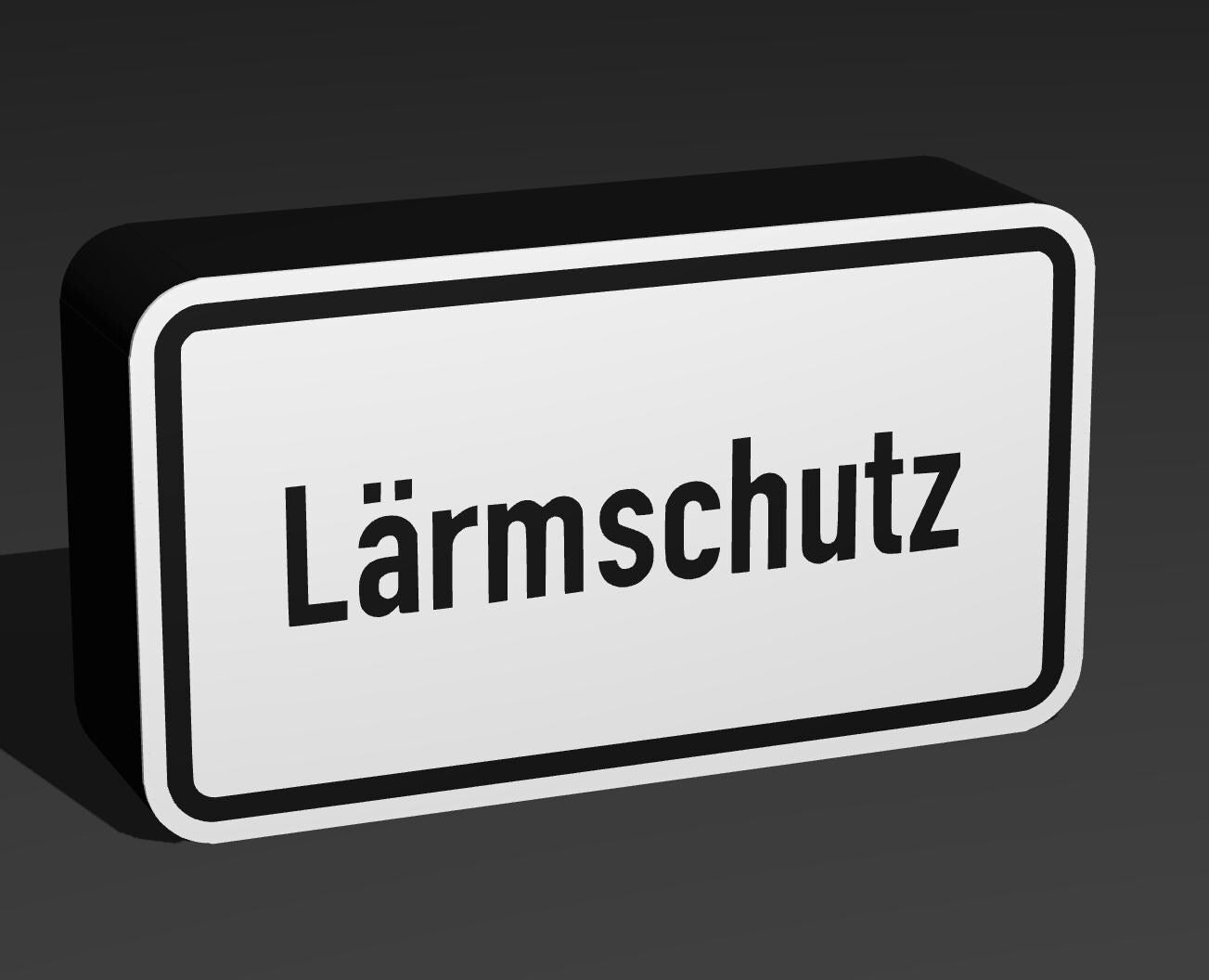 Lärmschutz - Verkehrszeichen / Verkehrsschild / Warnzeichen Auto LED Lampe - Leuchtbox