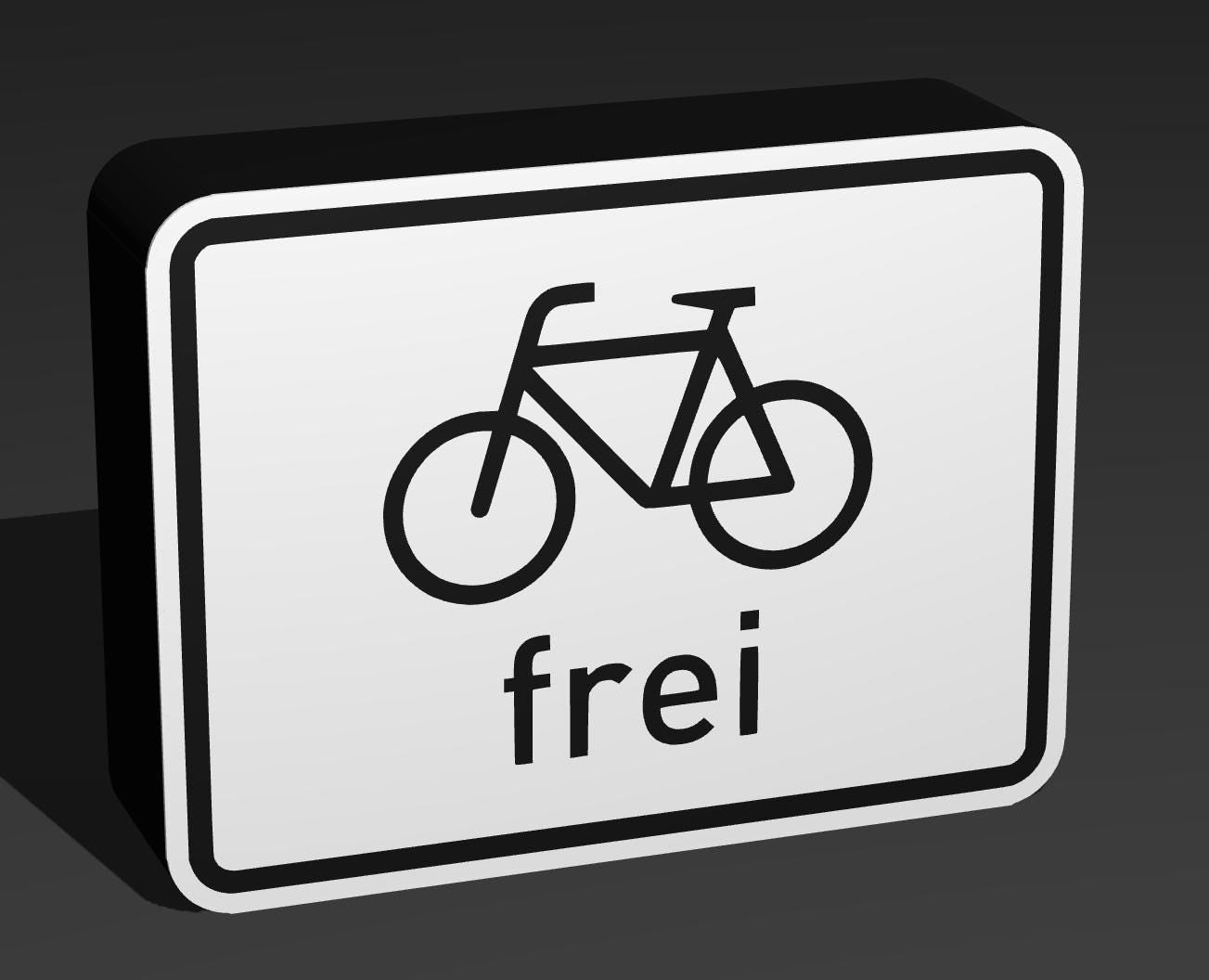 Radfahrer frei - Verkehrszeichen / Verkehrsschild / Warnzeichen Auto LED Lampe - Leuchtbox