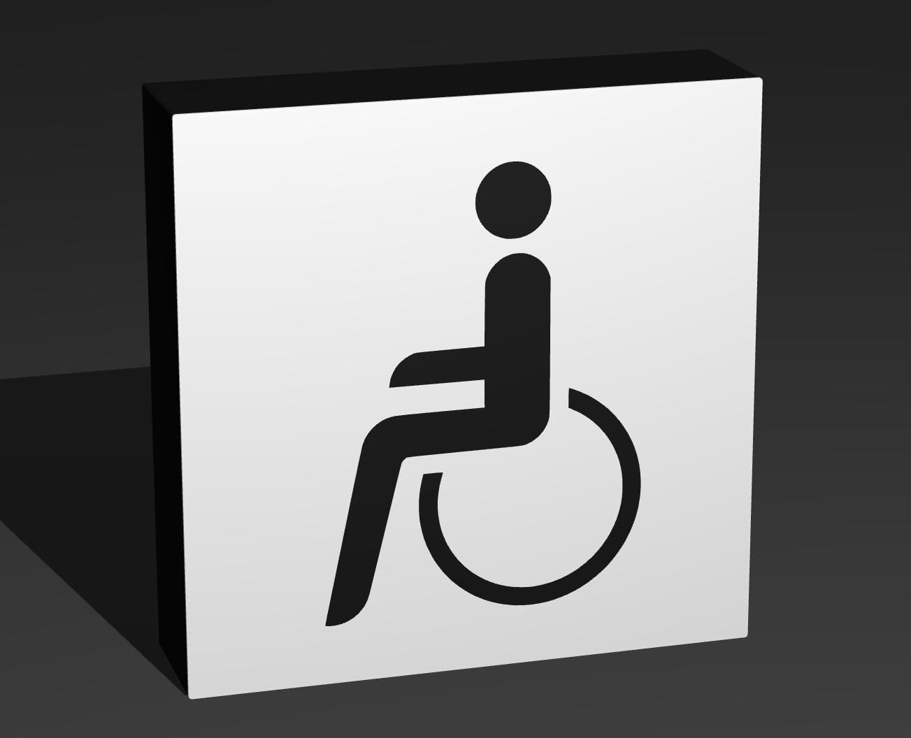 Rollstuhl - Verkehrszeichen / Verkehrsschild / Warnzeichen Auto LED Lampe - Leuchtbox