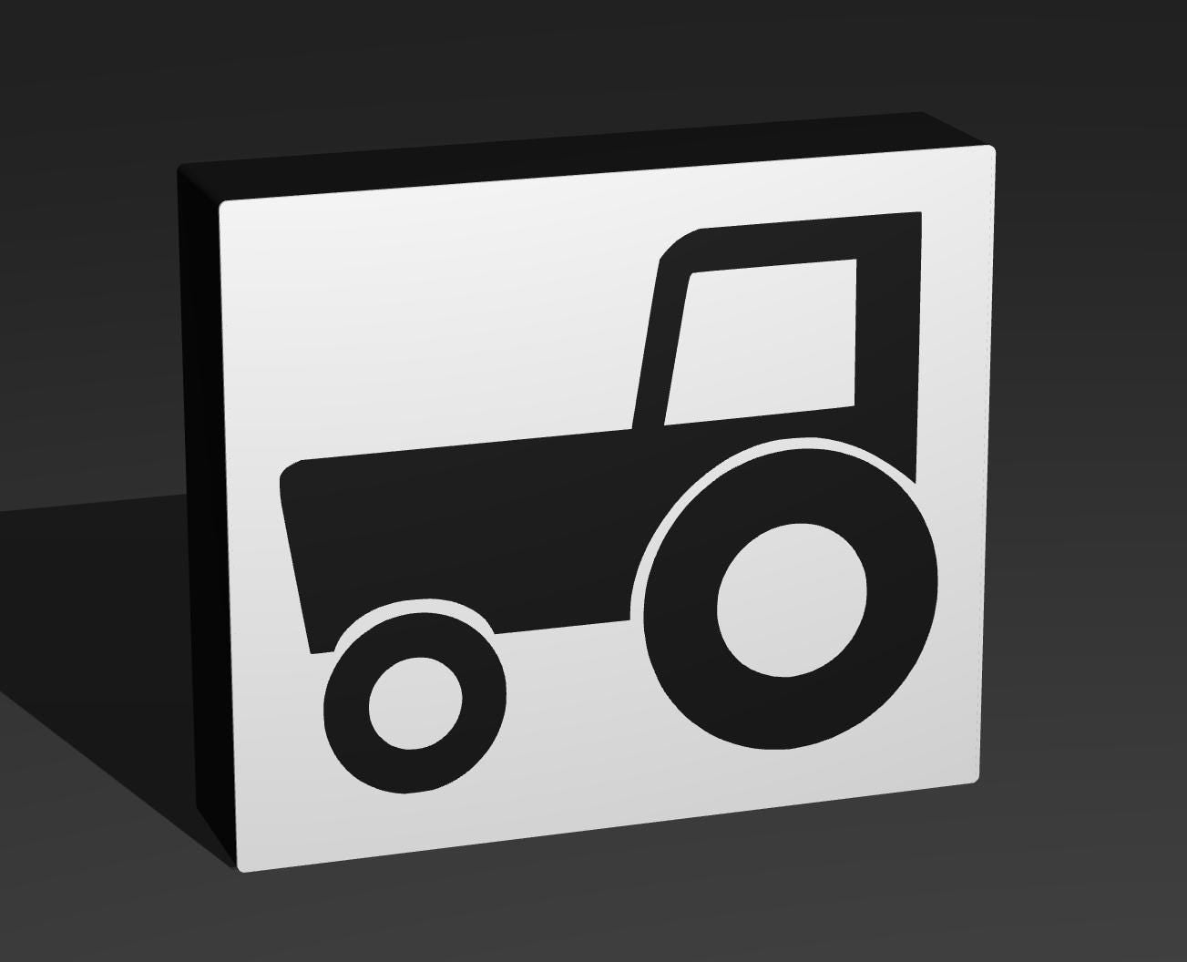 Traktor - Verkehrszeichen / Verkehrsschild / Warnzeichen Auto LED Lampe - Leuchtbox