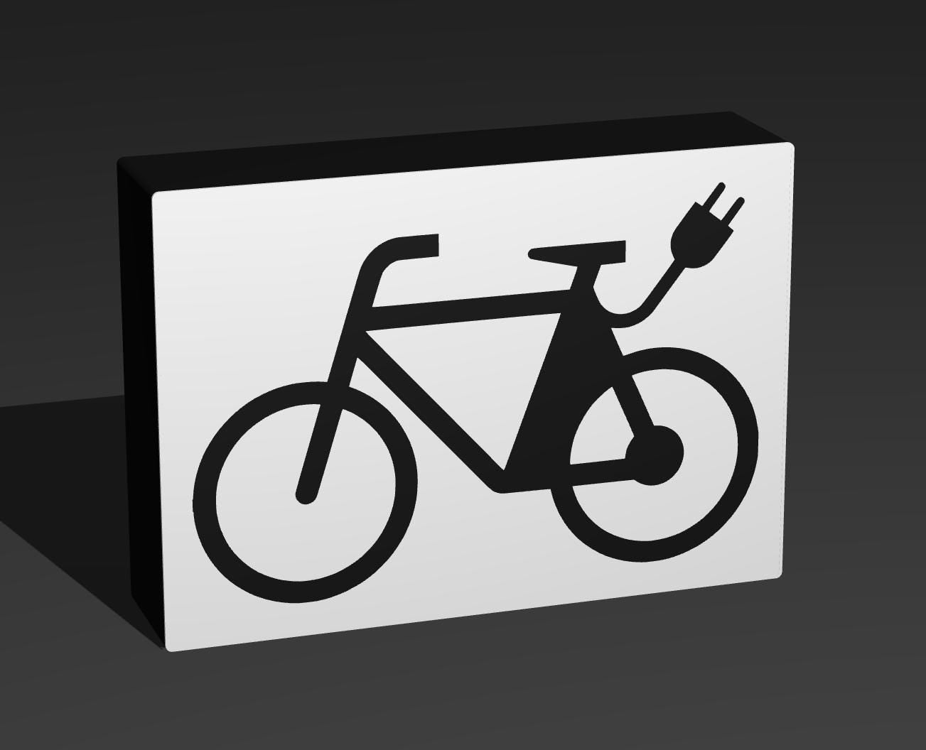 Sinnbild E-Bike - Verkehrszeichen / Verkehrsschild / Warnzeichen Auto LED Lampe - Leuchtbox