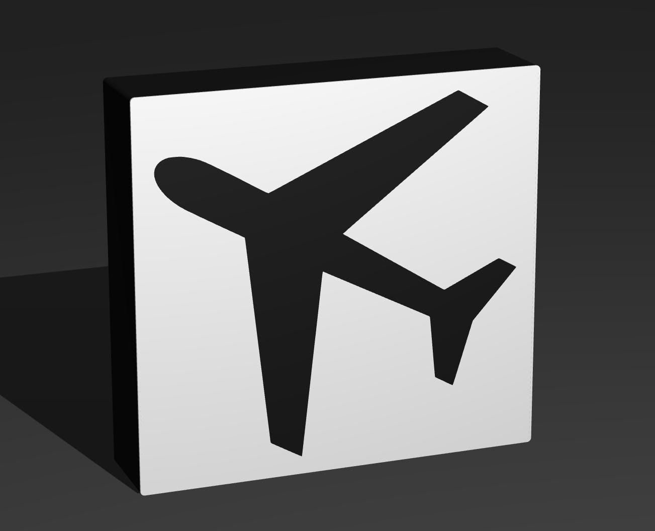 Sinnbild Flugbetrieb - Verkehrszeichen / Verkehrsschild / Warnzeichen Auto LED Lampe - Leuchtbox