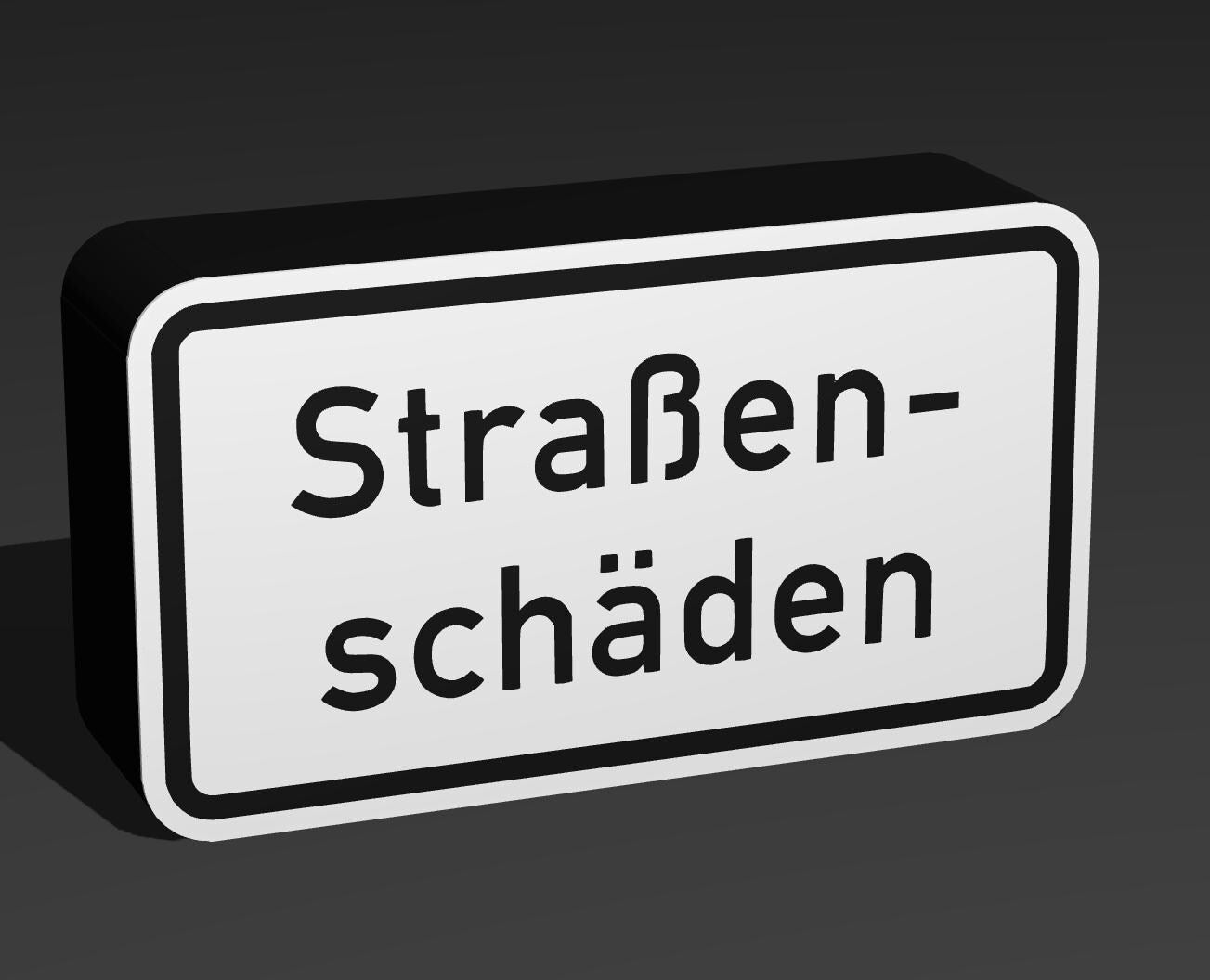 Straßenschäden - Verkehrszeichen / Verkehrsschild / Warnzeichen Auto LED Lampe - Leuchtbox