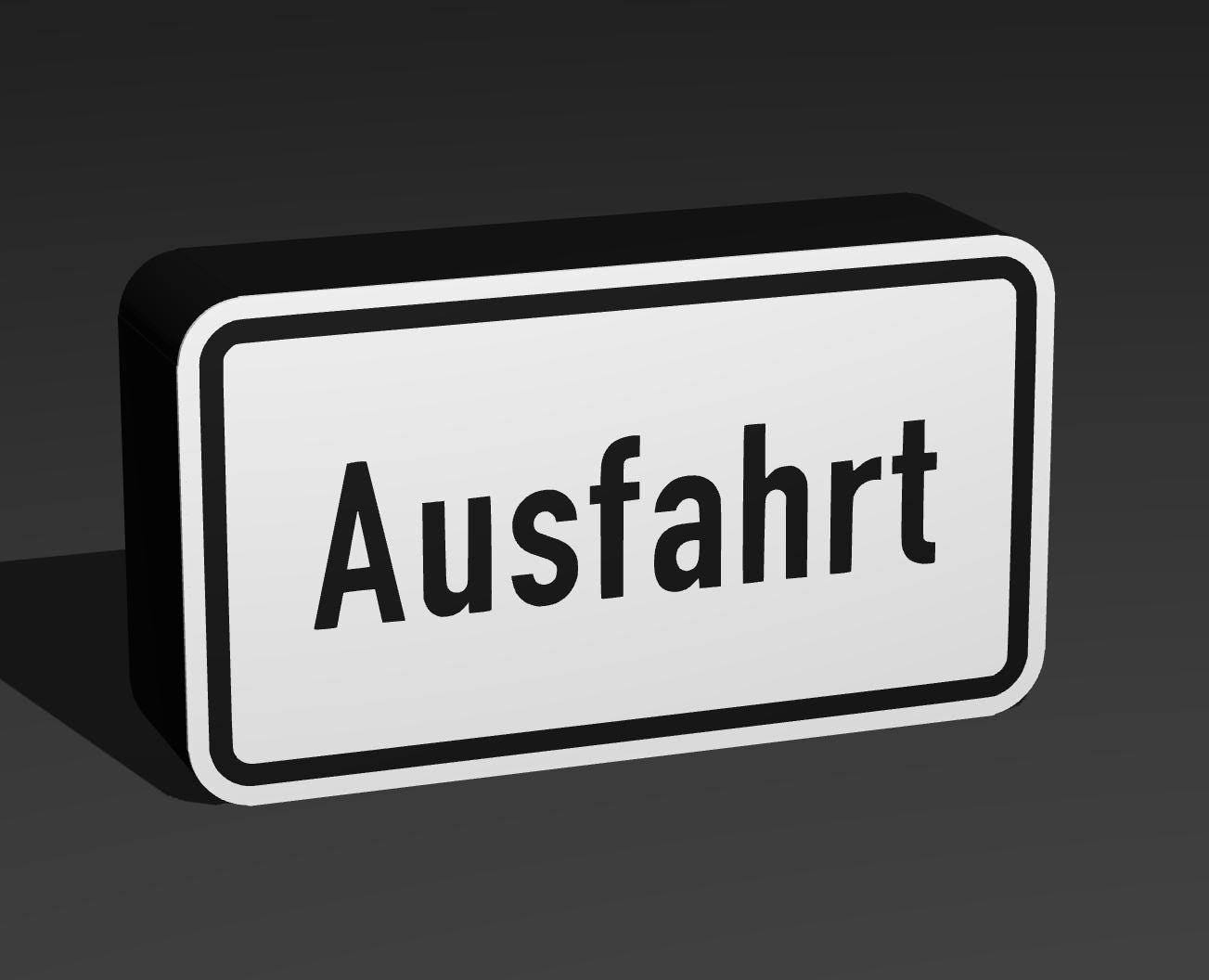 Ausfahrt - Verkehrszeichen / Verkehrsschild / Warnzeichen Auto LED Lampe - Leuchtbox