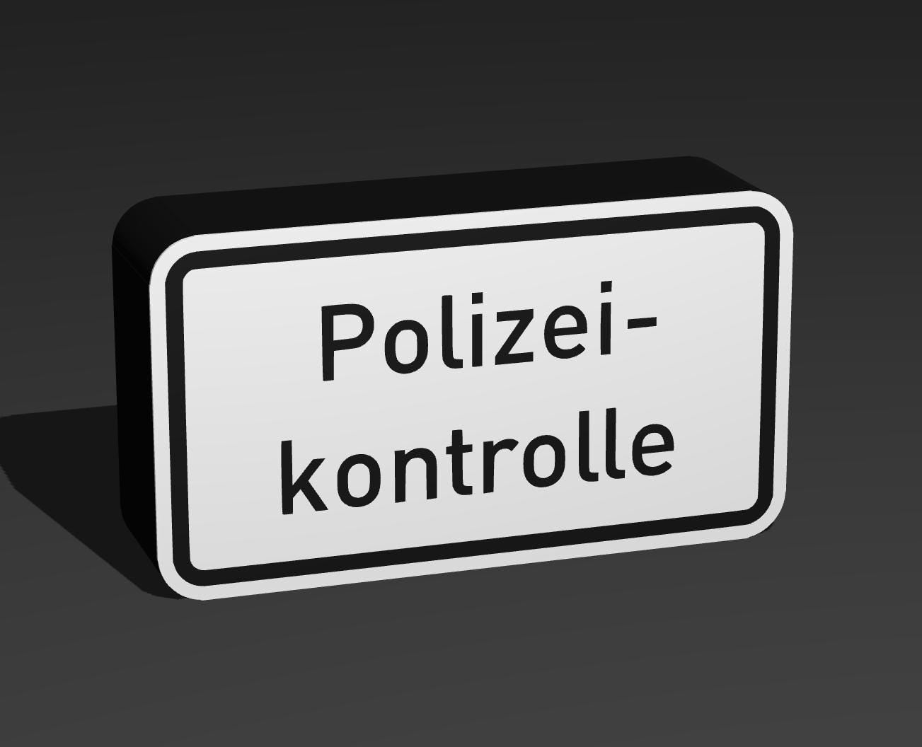 Polizeikontrolle - Verkehrszeichen / Verkehrsschild / Warnzeichen Auto LED Lampe - Leuchtbox