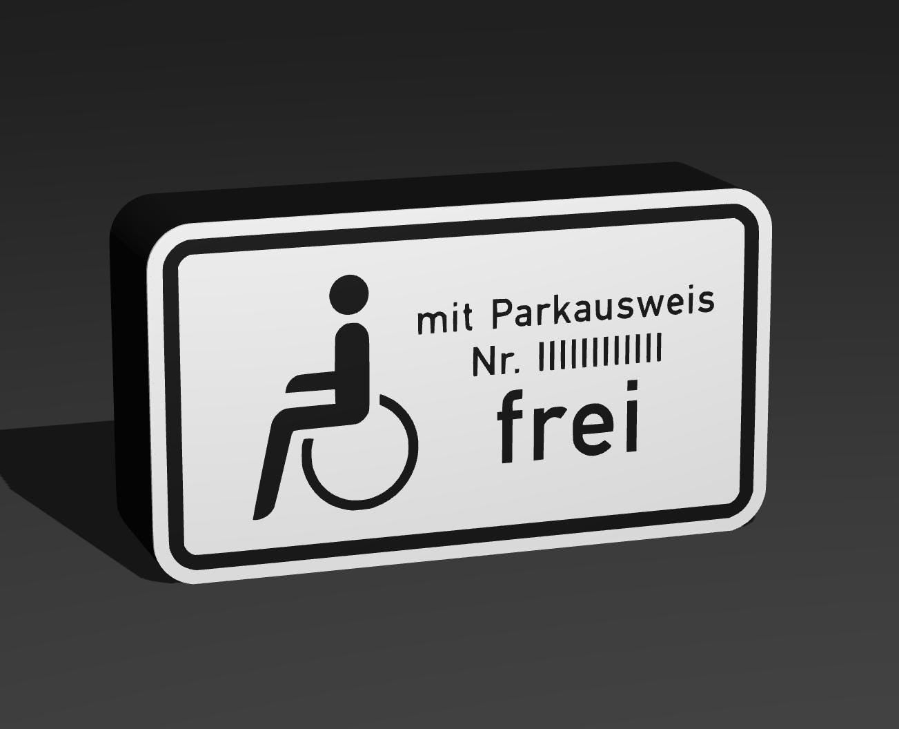 Schwerbehinderte mit Parkausweis - Verkehrszeichen / Verkehrsschild / Warnzeichen Auto LED Lampe - Leuchtbox