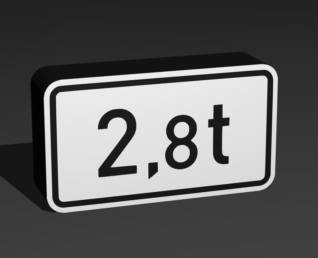 2,8t - Verkehrszeichen / Verkehrsschild / Warnzeichen Auto LED Lampe - Leuchtbox