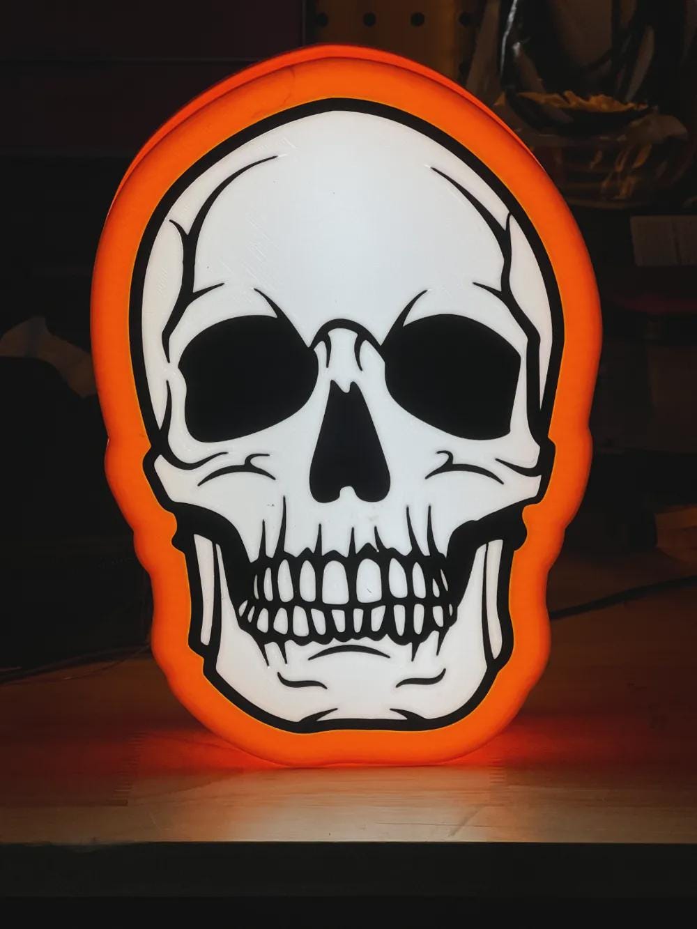 Halloween Totenkopf Orange Lampe