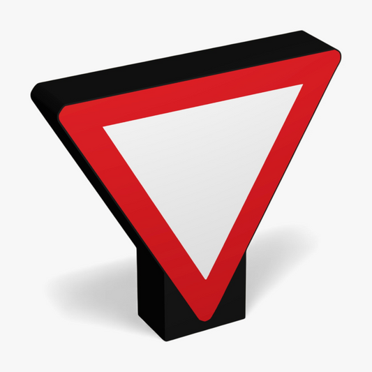 Vorfahrt gewähren Verkehrsschild Lampe