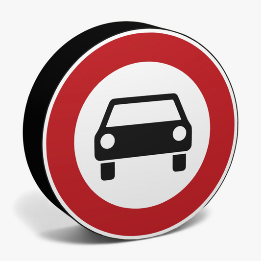 Verbot für Autos Verkehrsschild Lampe