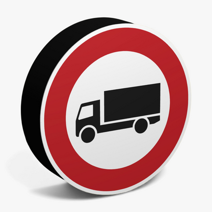 Verbot für LKWs Verkehrsschild Lampe