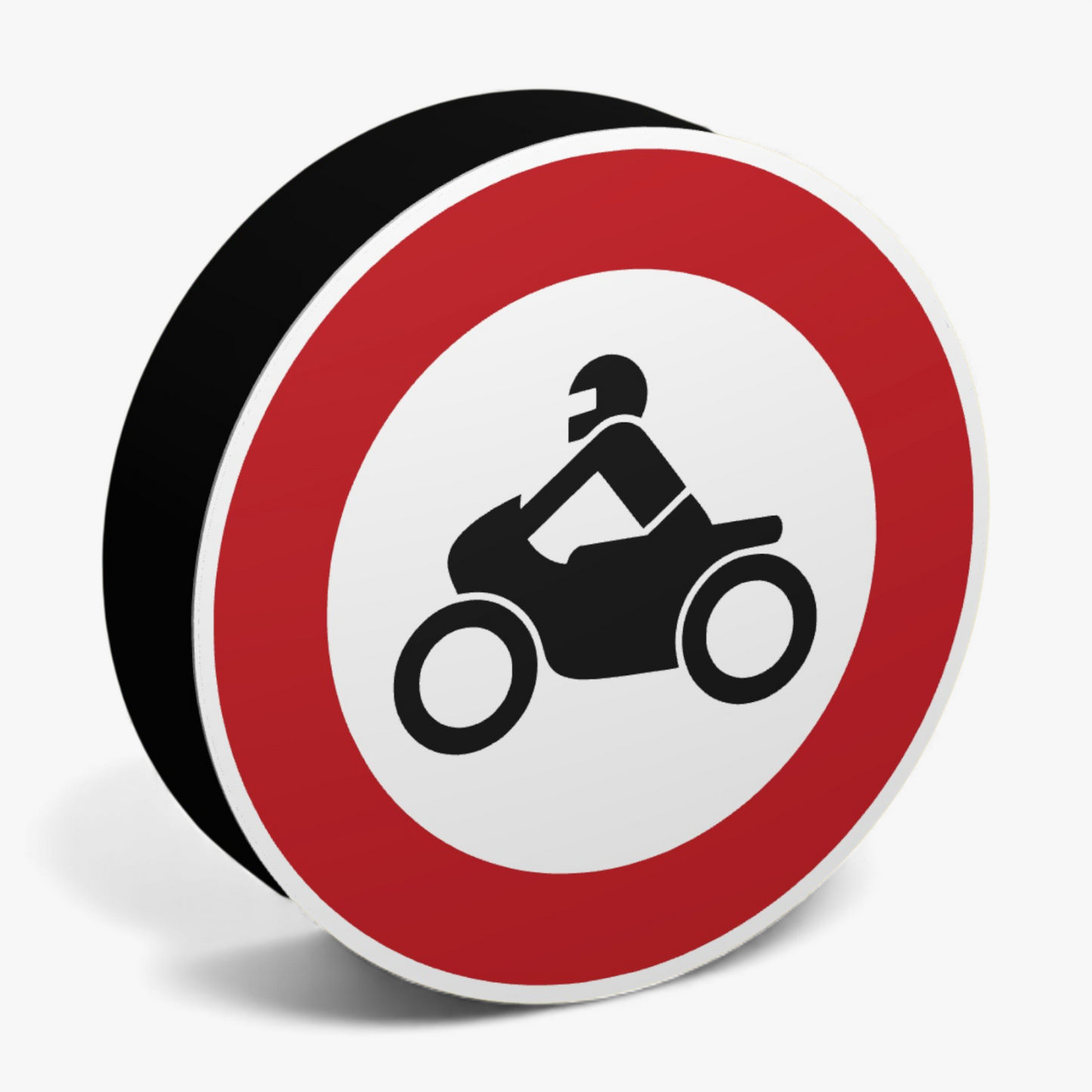 Verbot für Motorräder Verkehrsschild Lampe