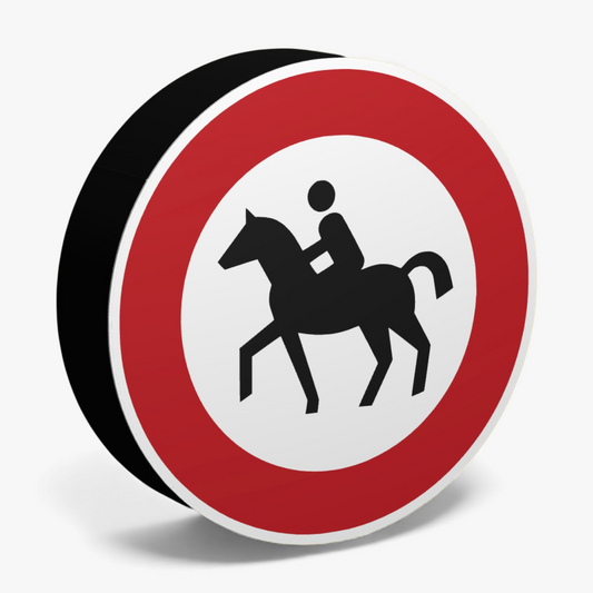 Verbot für Reiter Verkehrsschild Lampe