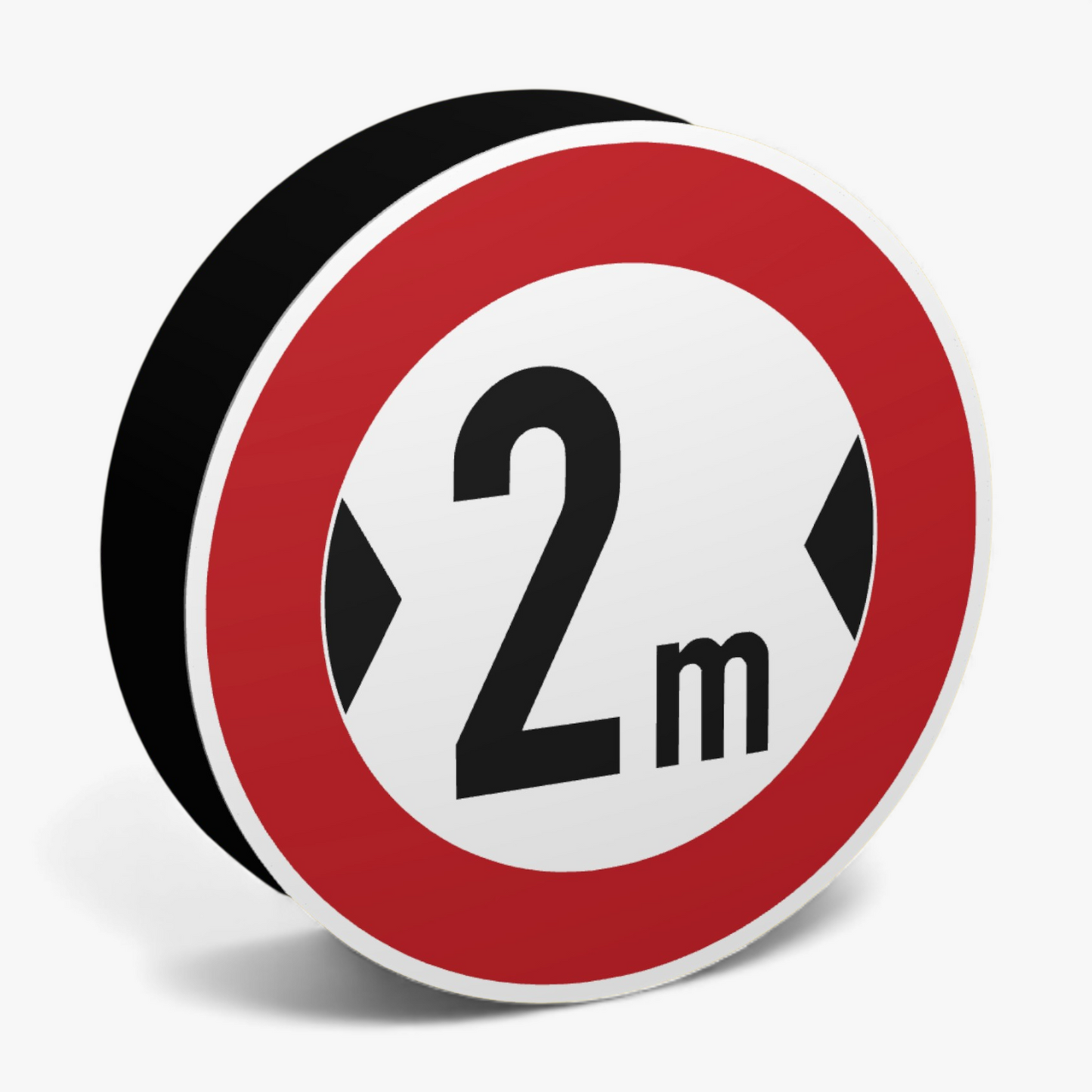 Verbot für 2m eng Verkehrsschild Lampe