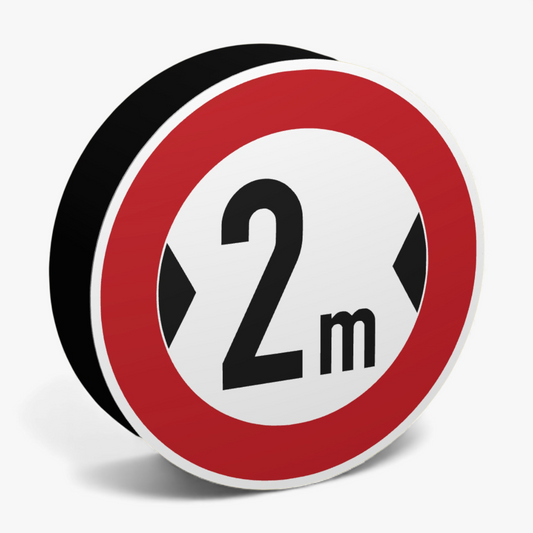 Verbot für 2m eng Verkehrsschild Lampe