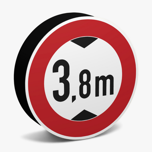 Verbot für 3,8m Höhe Verkehrsschild Lampe