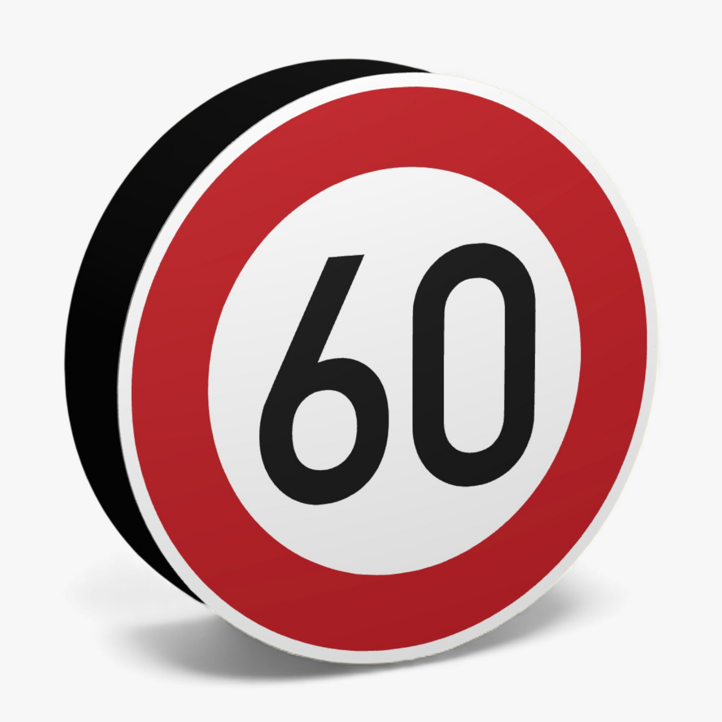 60 KMH Geschwindigkeitsbegrenzung Verkehrsschild Lampe