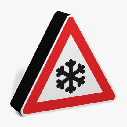 Schnee- oder Eisglätte Verkehrsschild Lampe