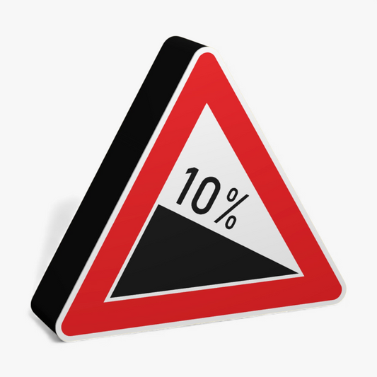 Gefälle 10% Verkehrsschild Lampe