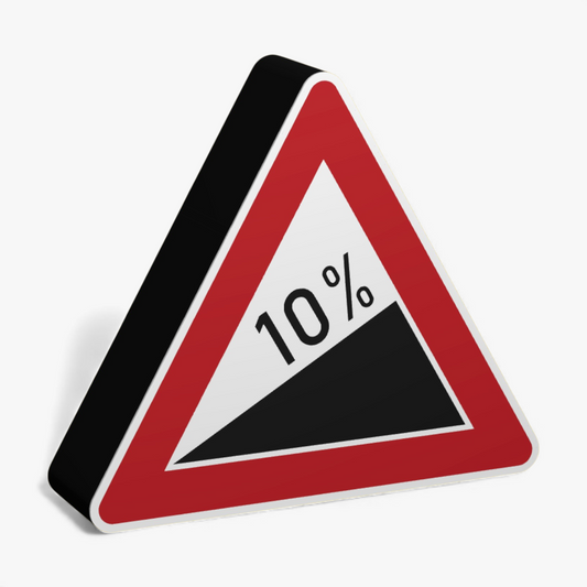 Steigung 10% Verkehrsschild Lampe