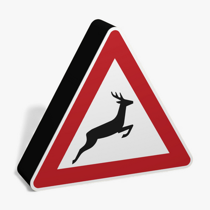 Wildwechsel Verkehrsschild Lampe