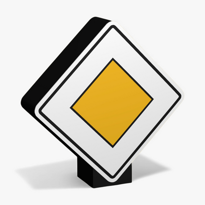 Vorfahrtsstraße Verkehrsschild Lampe