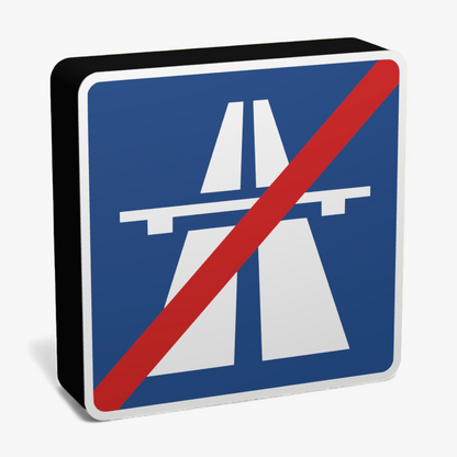 Ende der Autobahn Verkehrsschild Lampe